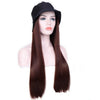 Wigyy Black Bucket Hat with Straight Hair Wig - Effortless Glamor